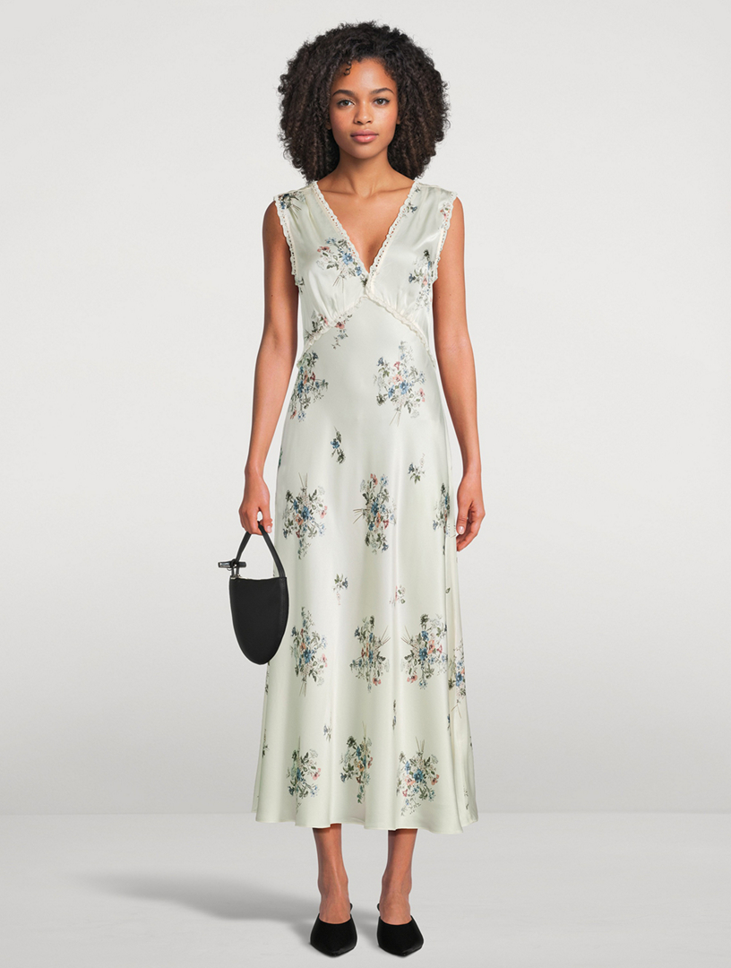 doen tahlia silk maxi dress in green Ella Jacquard Maxi Dress in Green Multi main image 1