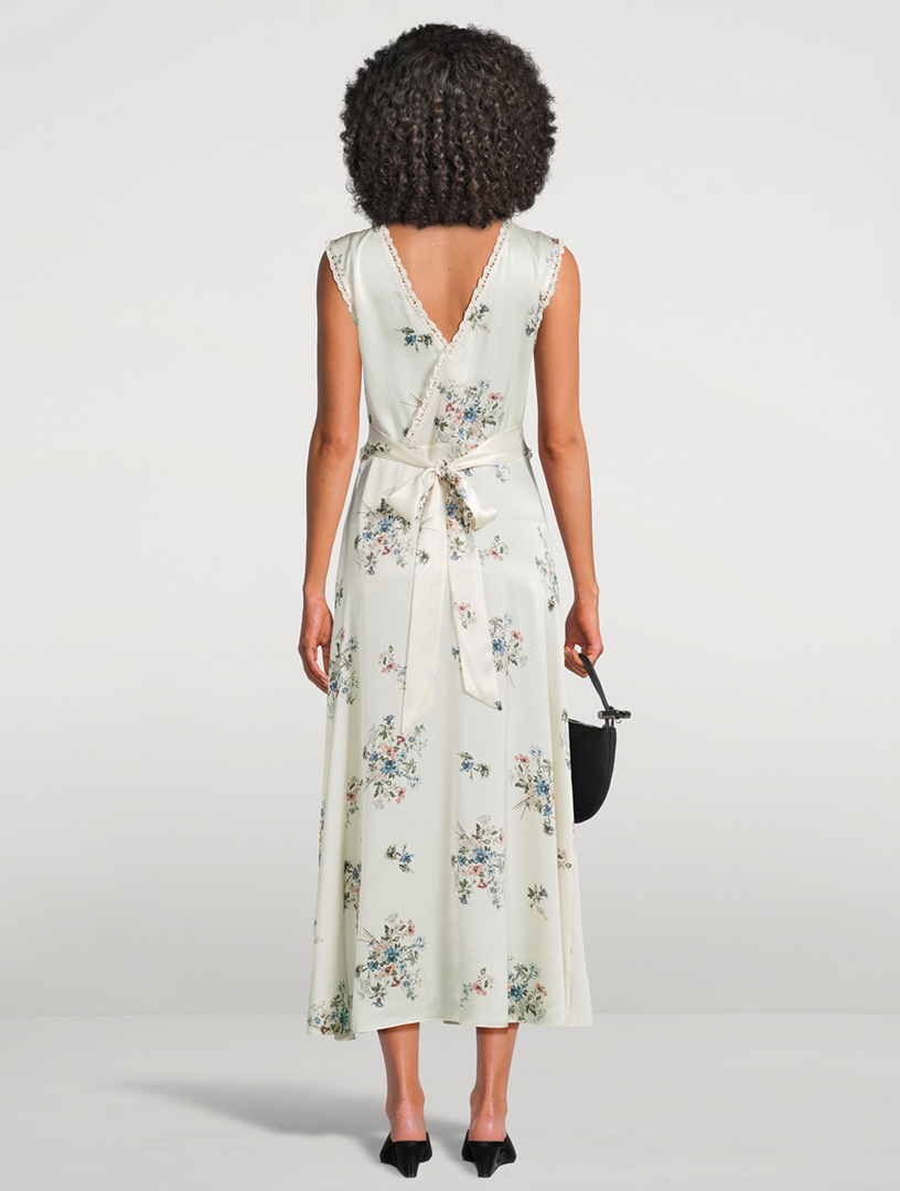 DOEN Tahlia Silk Midi Dress In Floral Print | Holt Renfrew