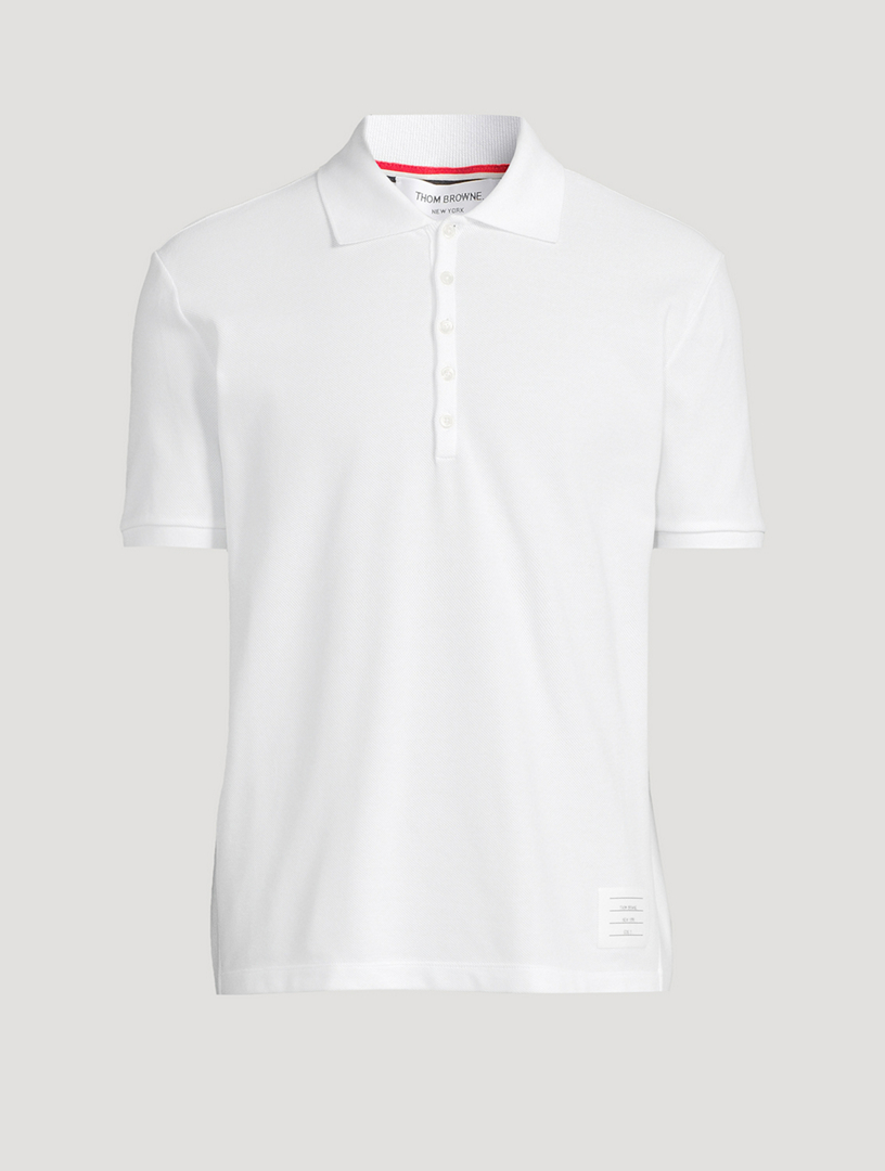 THOM BROWNE White Piquet Polo Shirt Thom browne polo 2025