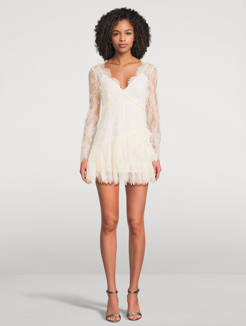 LOVESHACKFANCY Seelie Lace Mini Dress | Holt Renfrew