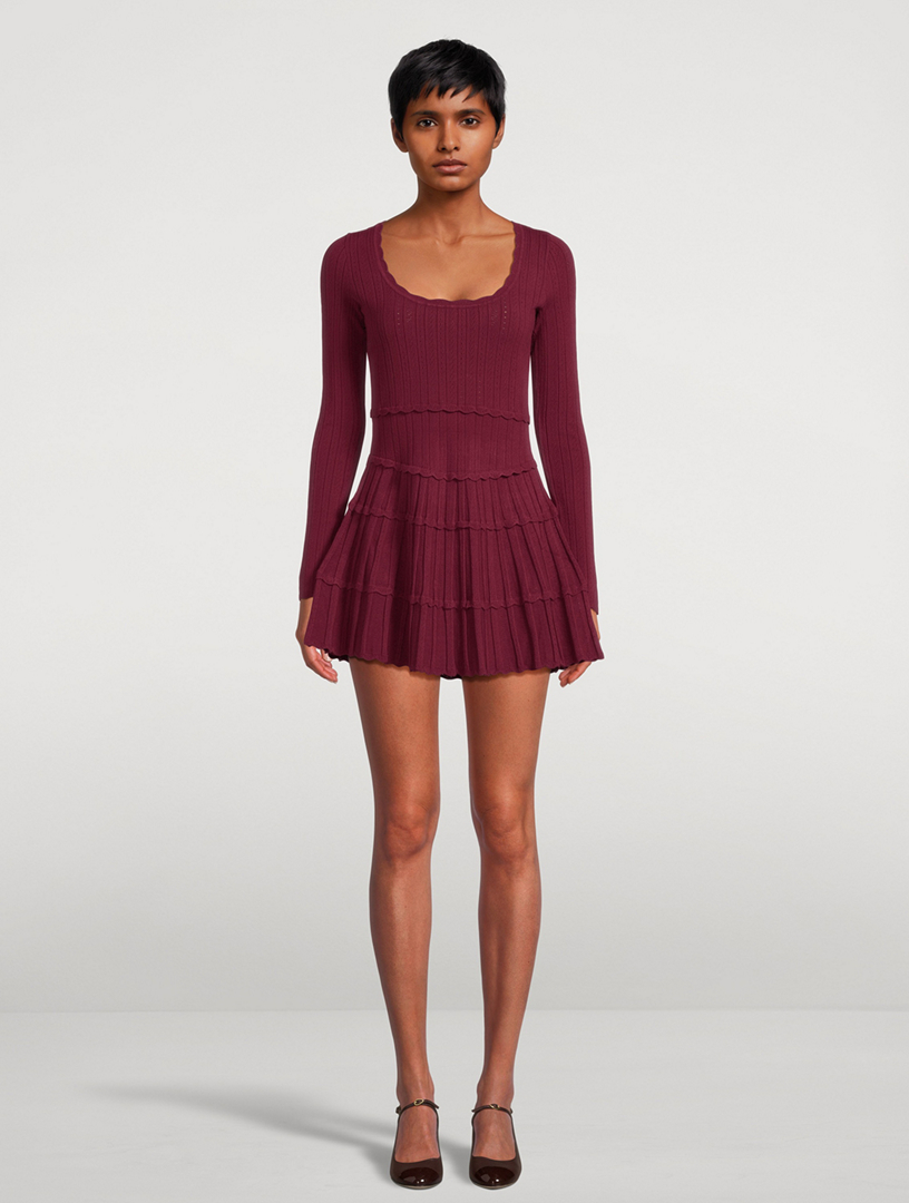 LOVESHACKFANCY Lavender Stretch Pointelle Mini Dress | Holt Renfrew