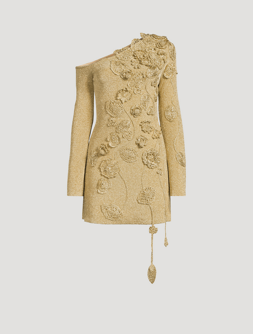 CULT GAIA Kaela Floral-Appliqué Knit Mini Dress