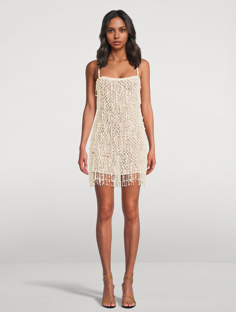 CULT GAIA Sandara Beaded-Fringe Mini Dress