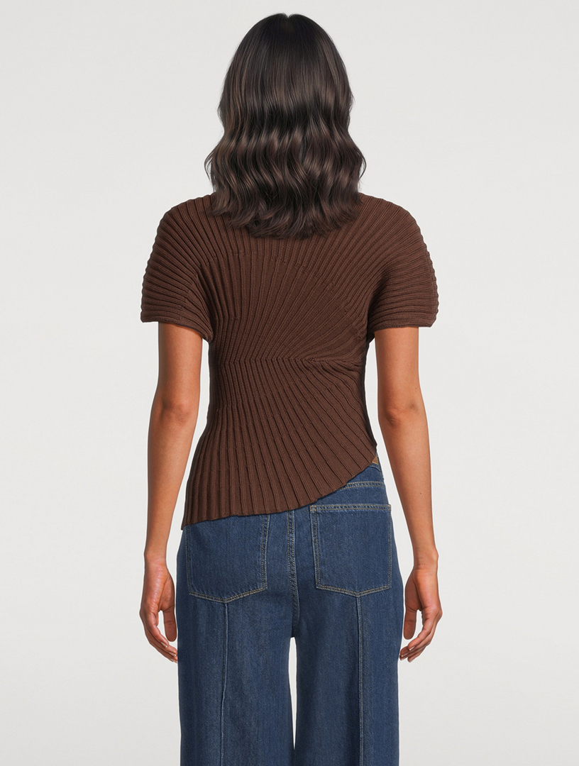 AURALEE ニットCOMOLI YOKE ATON HEUGN herill CULT GAIA Annemie Asymmetric Plissé Blouse | Holt Renfrew