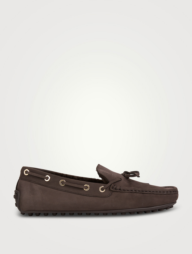 City Gommino Shearling-Lined Leather Loafers