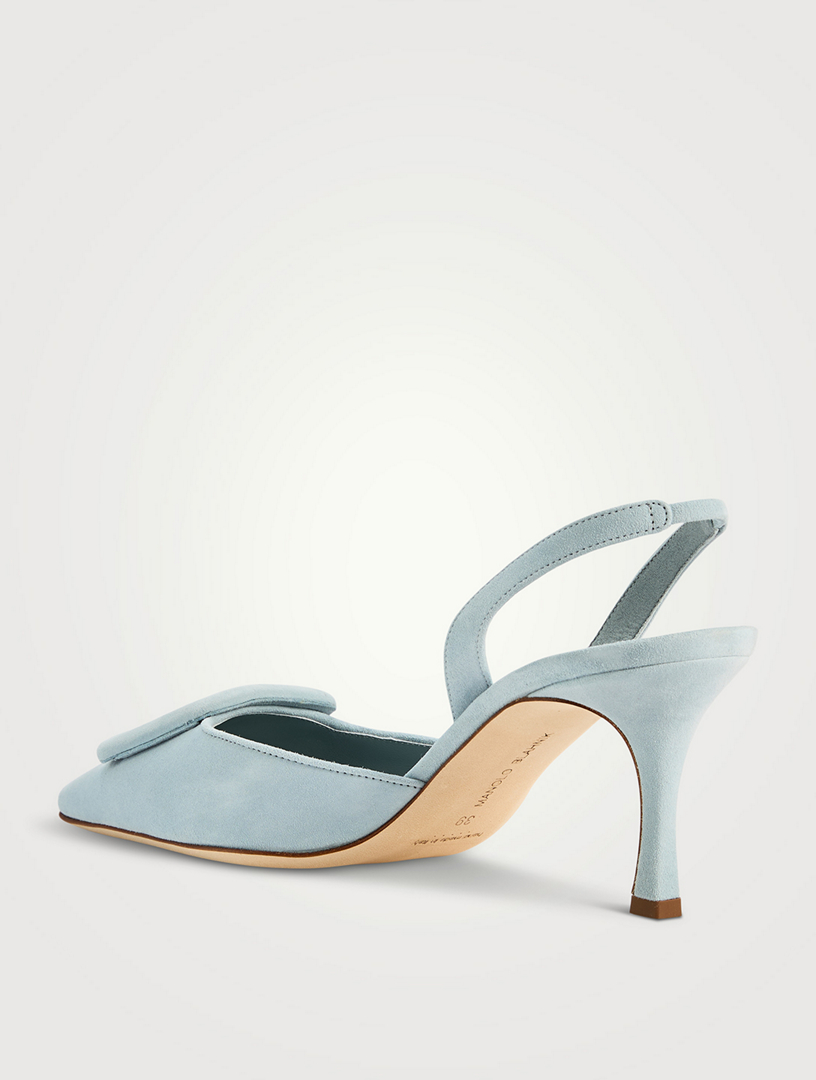 MANOLO BLAHNIK ライトブルー ハイヒールパンプス　maysli MANOLO BLAHNIK Maysli Suede Slingback Pumps | Holt Renfrew