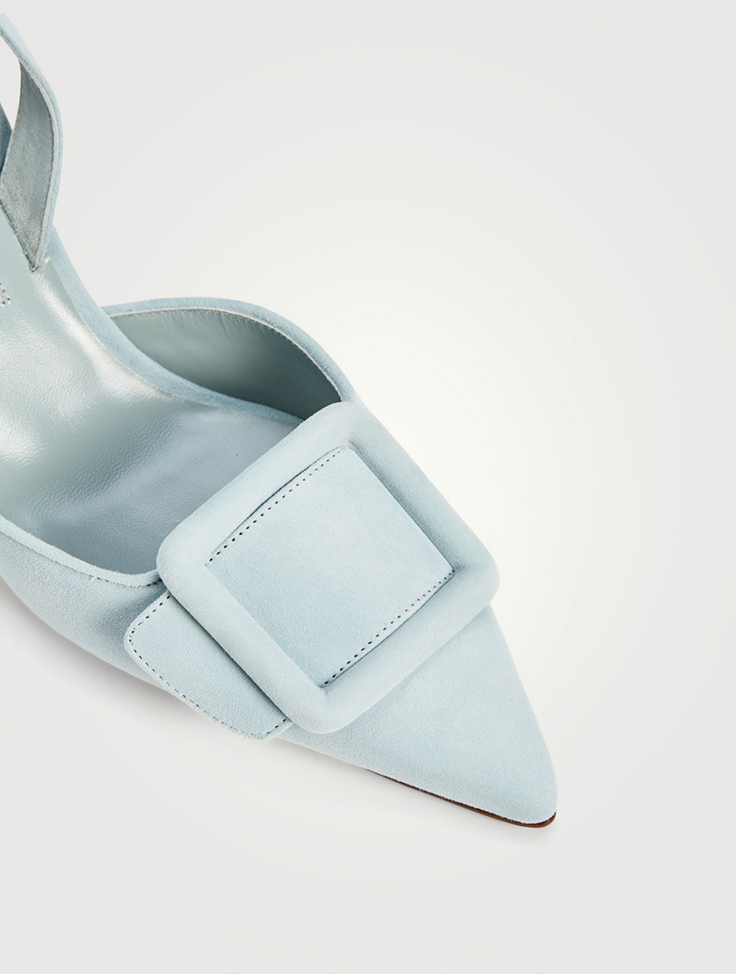 MANOLO BLAHNIK Maysli Suede Slingback Pumps | Holt Renfrew