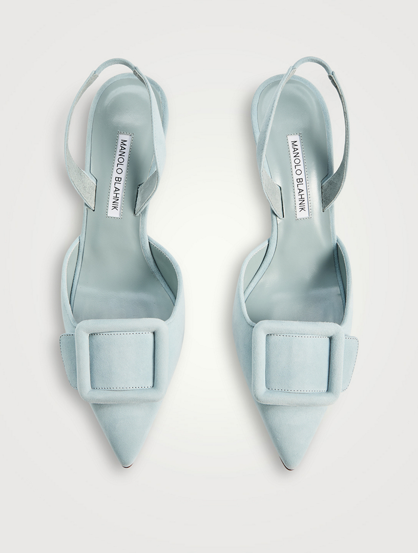 MANOLO BLAHNIK Maysli Suede Slingback Pumps | Holt Renfrew