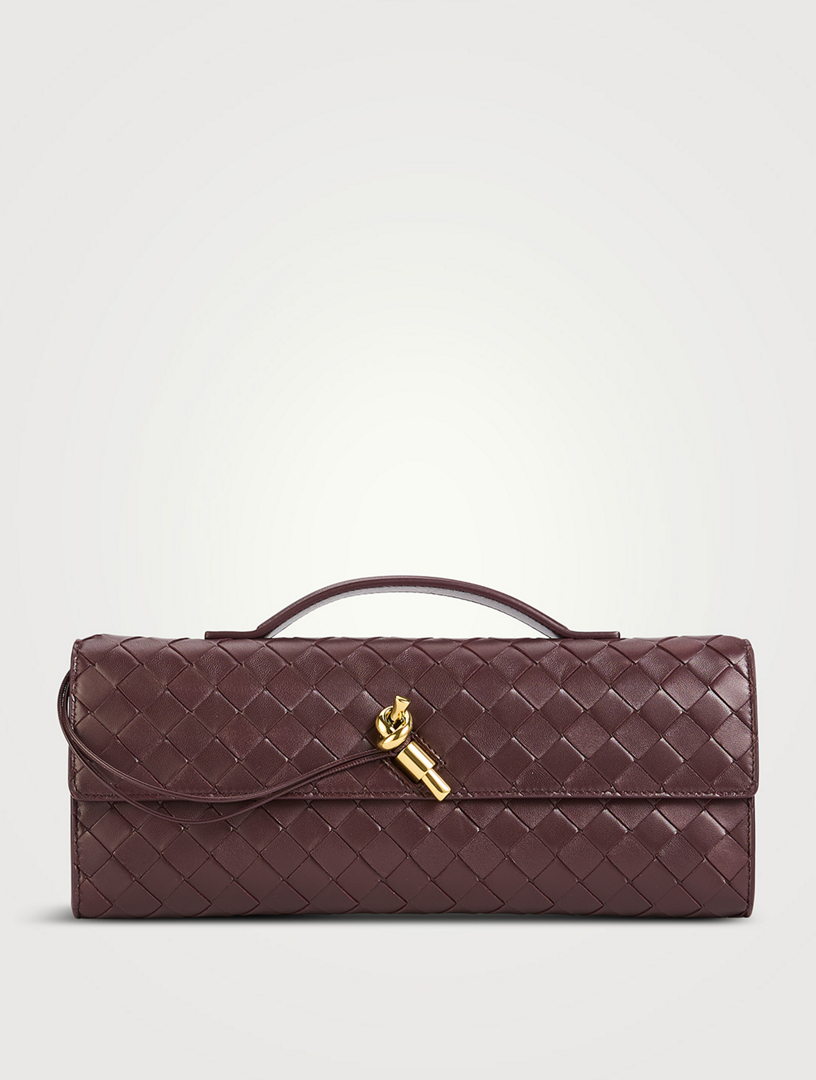Andiamo Leather Top-Handle Clutch