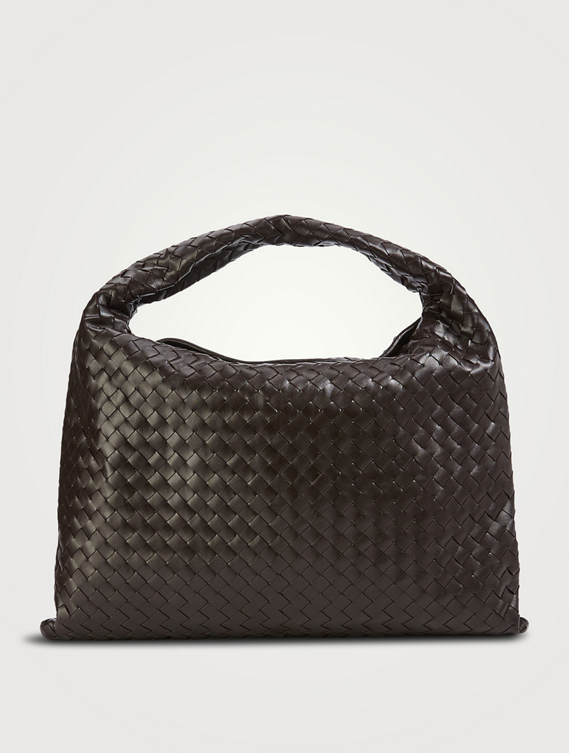 Large Hop Intrecciato Leather Shoulder Bag