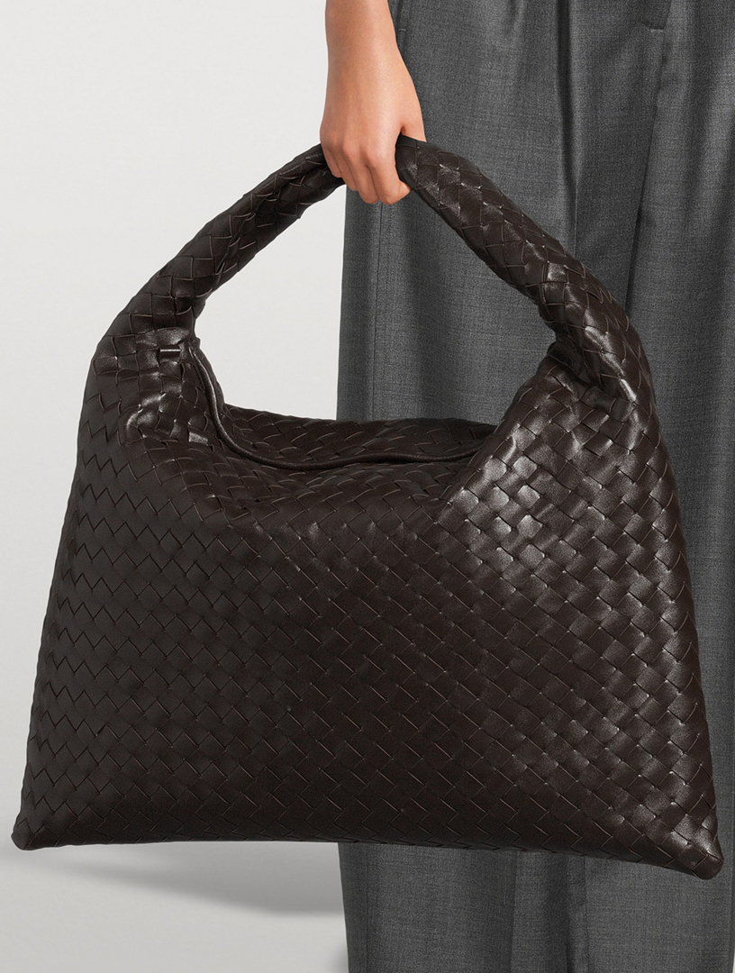 BOTTEGA VENETA Large Hop Intrecciato Leather Shoulder Bag | Holt