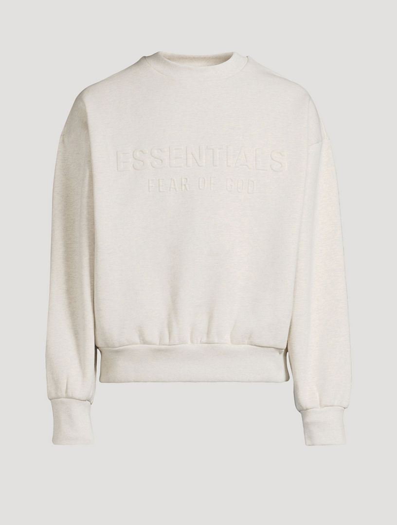 Pull molletonné classique à col ras-de-cou et à motif à relief