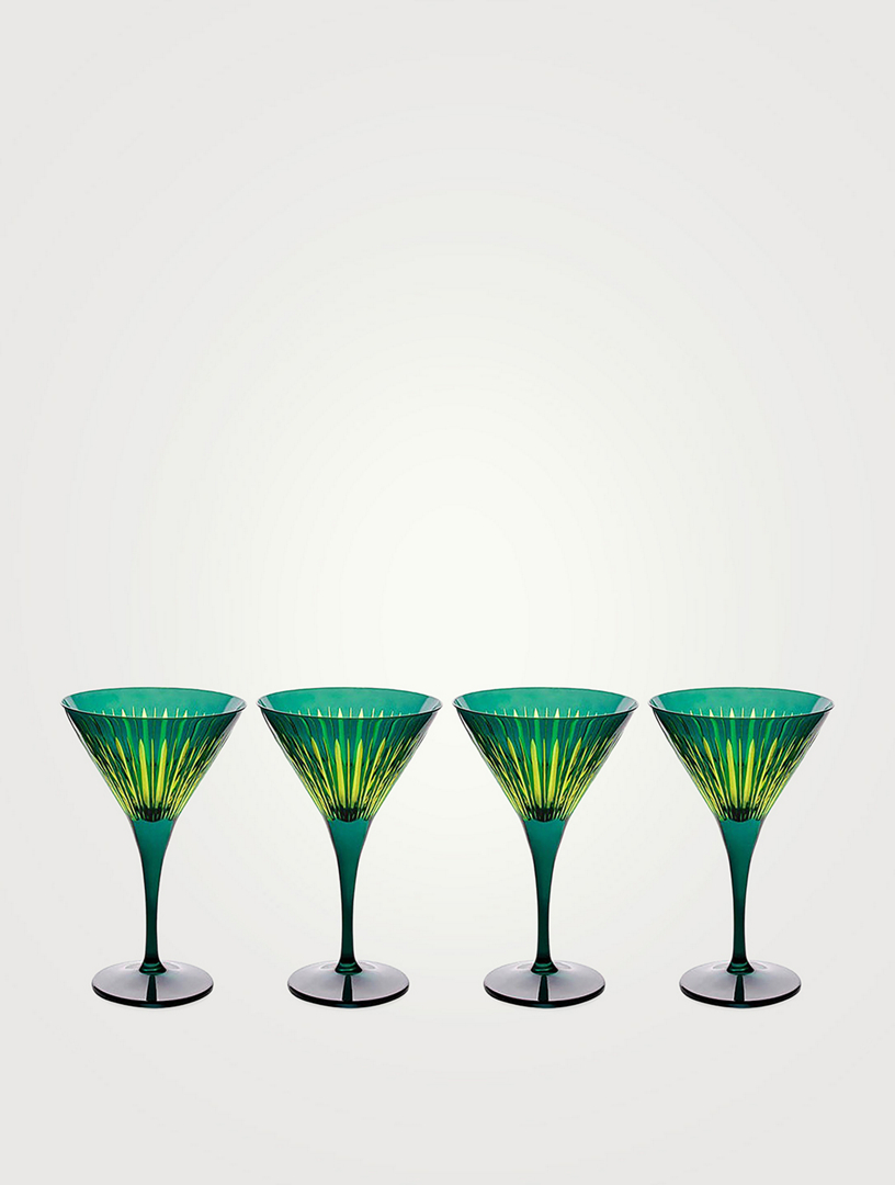 Set Of Four Prism Martini Glasses
