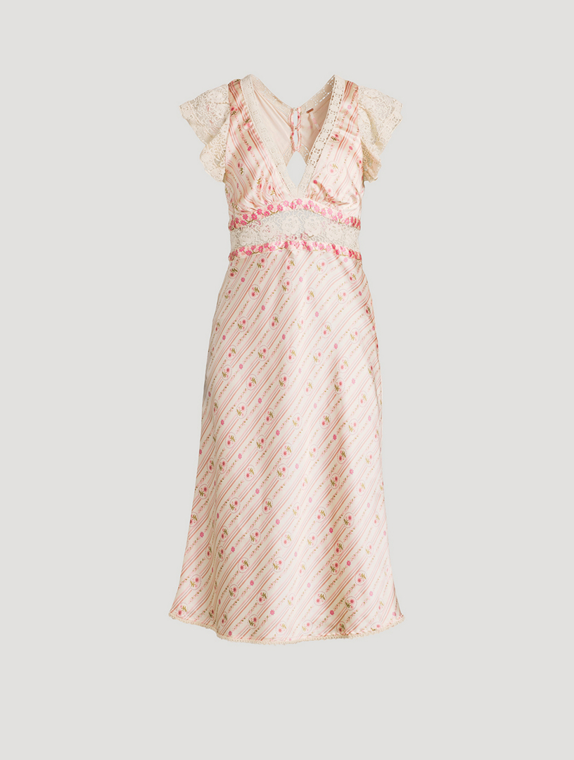 Bali Bell Satin Dress In Floral Print