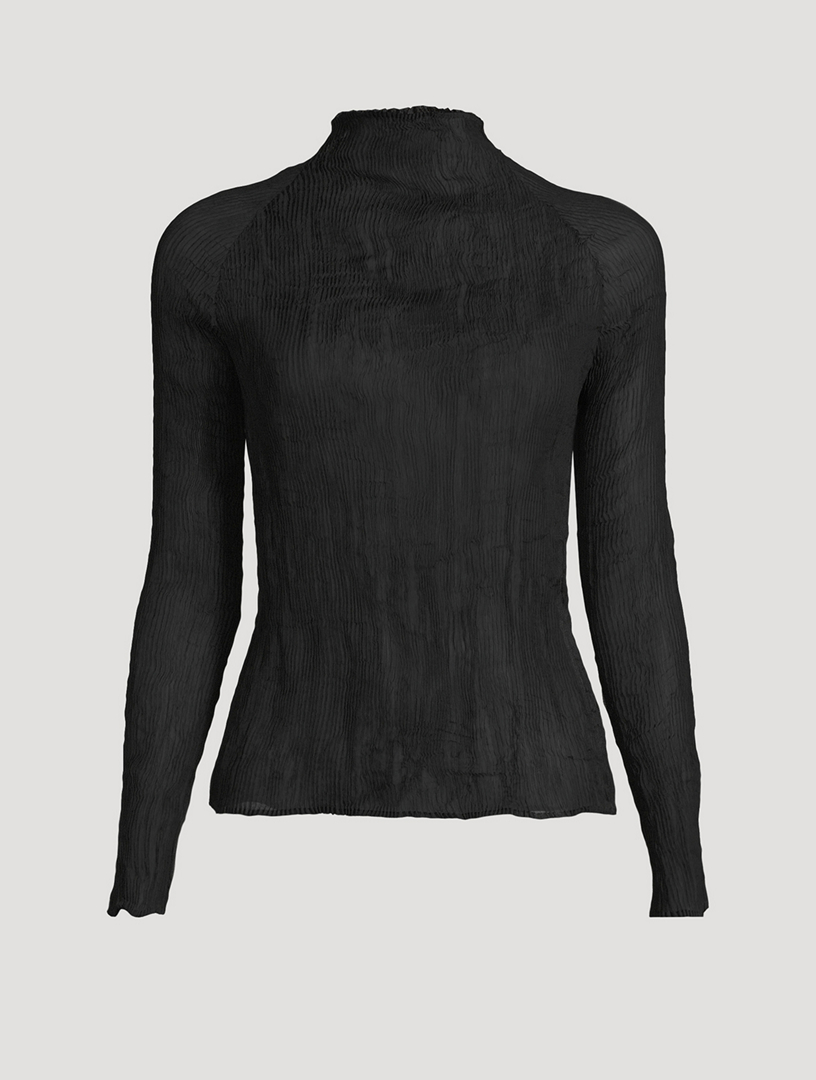 ISSEY MIYAKE Chiffon Twist Long Sleeve Top | Holt Renfrew