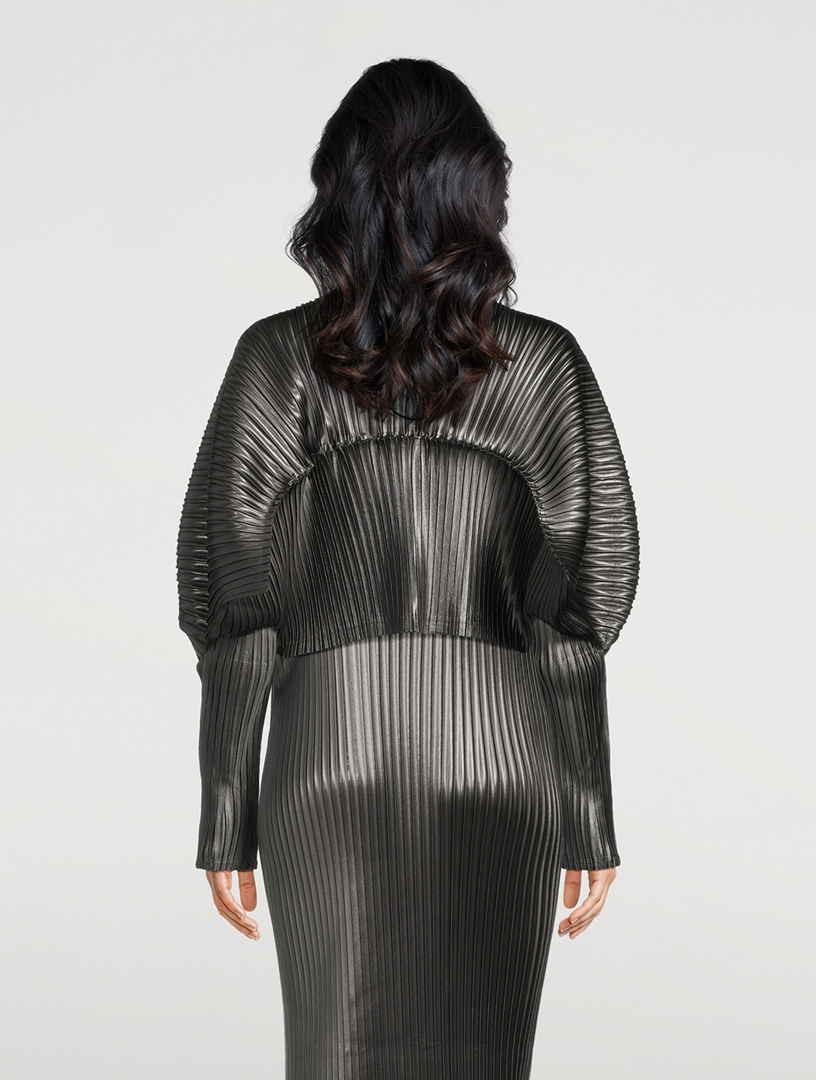 ISSEY MIYAKE Glossed Metal Pleats Cardigan | Holt Renfrew