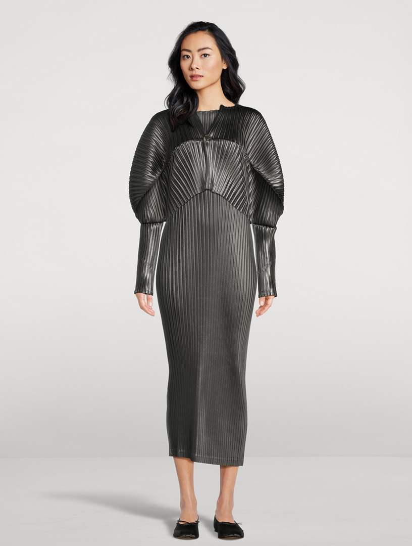 ISSEY MIYAKE Glossed Metal Pleats Cardigan | Holt Renfrew