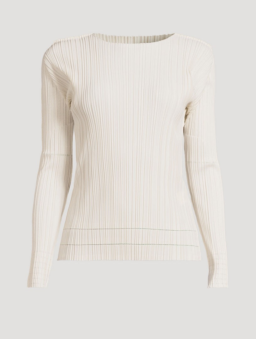 PLEATS PLEASE ISSEY MIYAKE 長袖トップス ホワイト PLEATS PLEASE ISSEY MIYAKE Soft Pleats Top | Holt Renfrew
