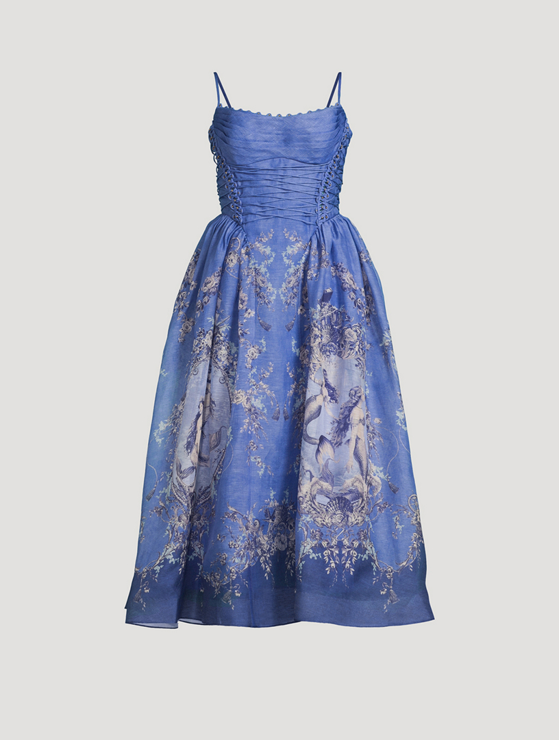 ZIMMERMANN Rebellion Printed Corset Dress | Holt Renfrew