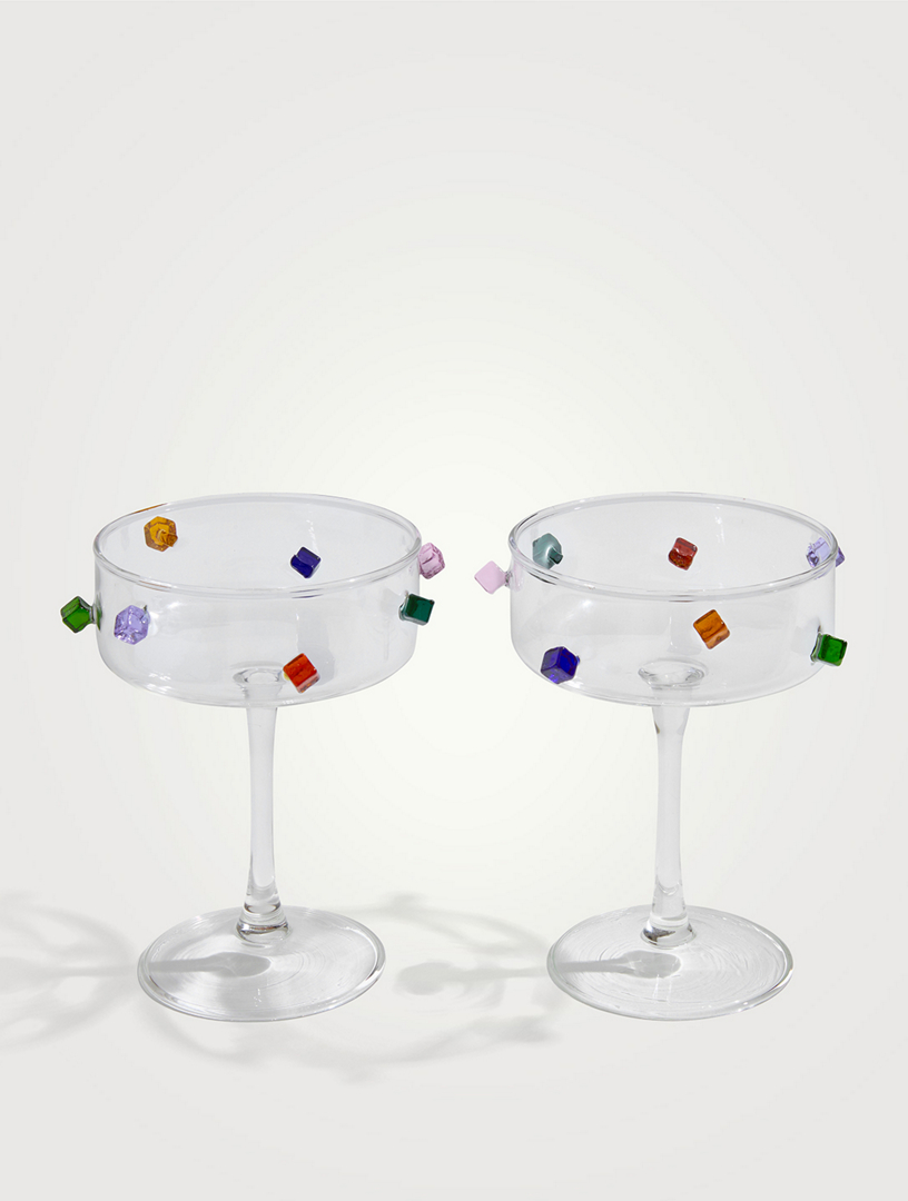 Two-Piece Jewel Coupe Glasses