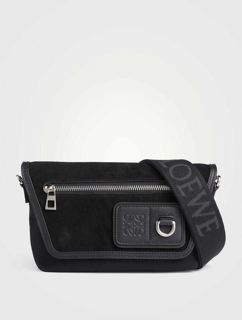 Flex Messenger Mini Canvas and Suede Bag