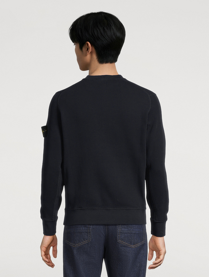 STONE ISLAND Waffle-Knit Crewneck Sweater | Holt Renfrew