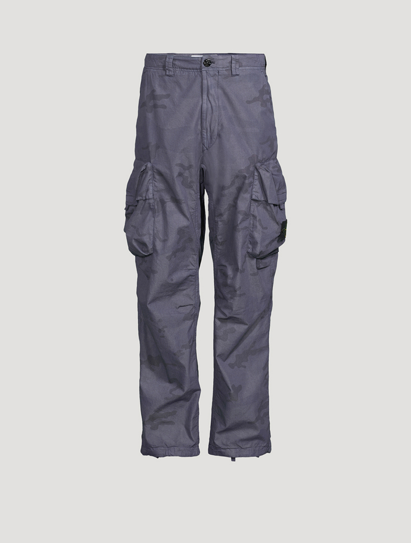 Cotton And Nylon Cargo Pants In Camo Print