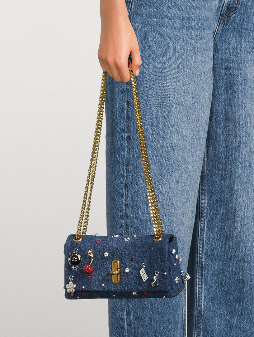 MARC JACOBS The Mini Trinket Charm Dual Chain Denim Bag | Holt Renfrew