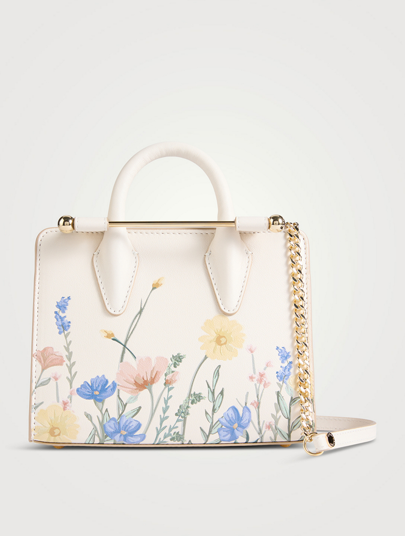 Sac fourre-tout Nano en cuir à imprimé floral