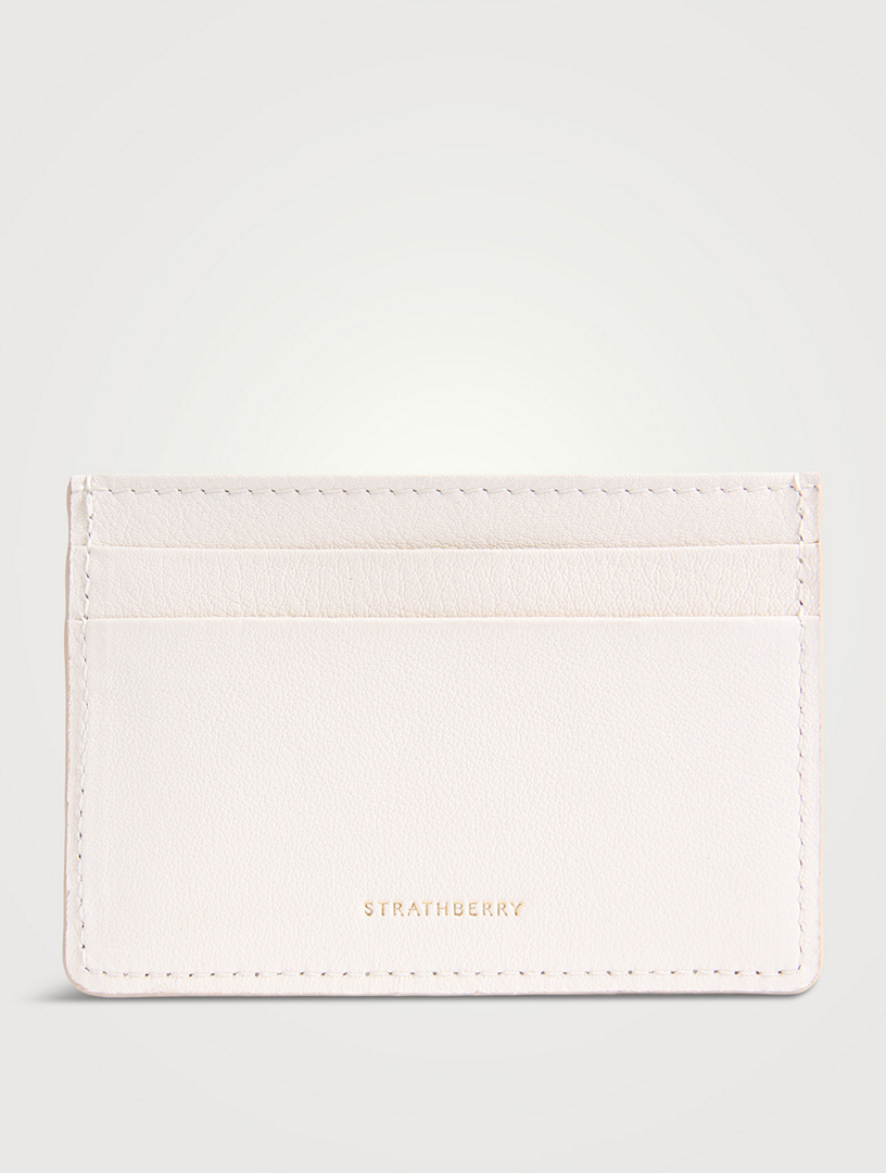 Porte-cartes en cuir à imprimé floral