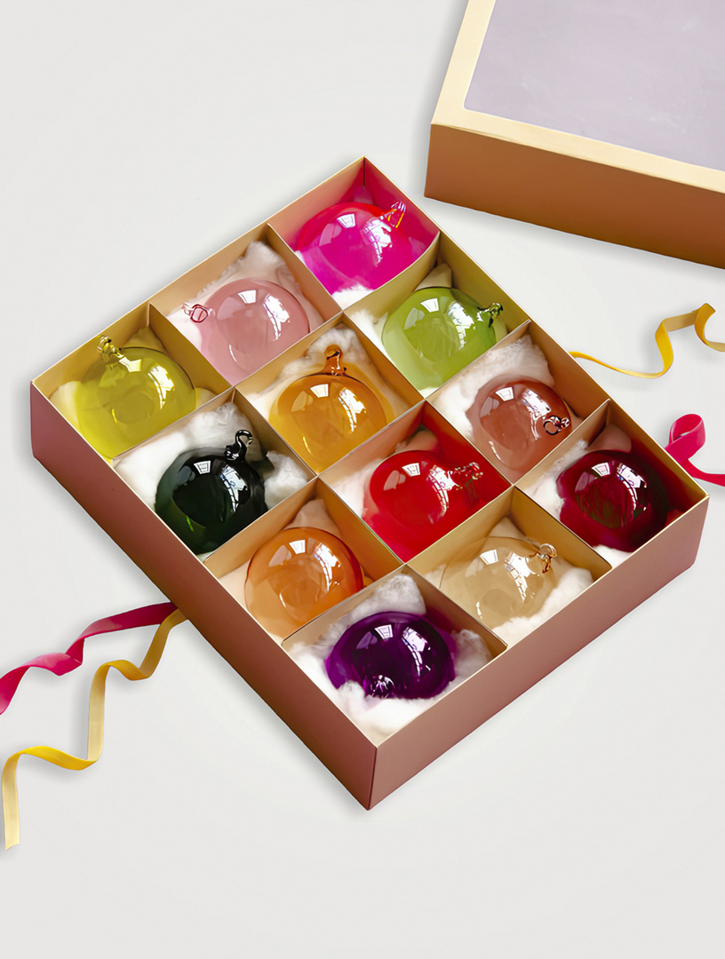 Set Of 12 Brilliant Bubble Ball Ornaments