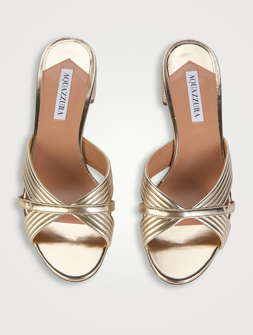 AQUAZZURA Sundance Metallic Mules | Holt Renfrew