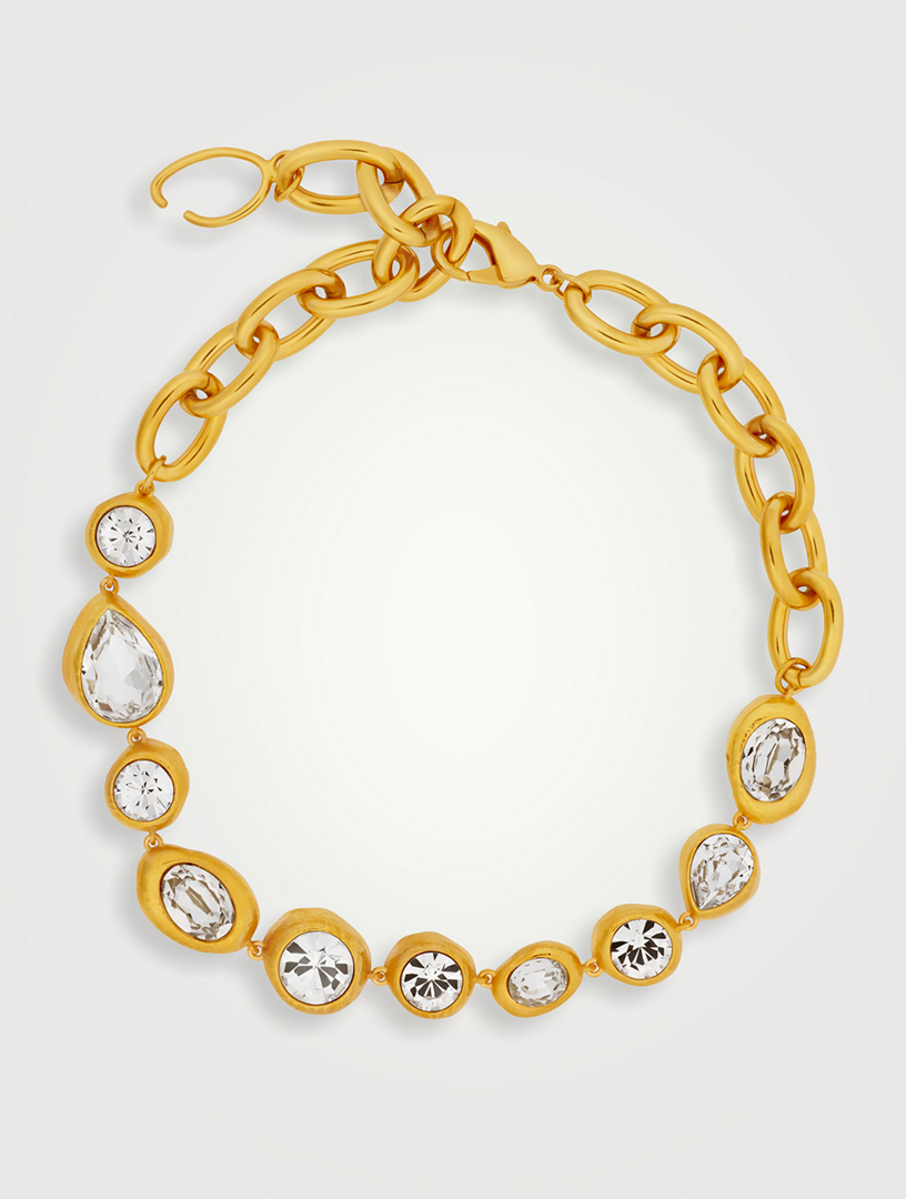 Collier Ras De Cou Oscar De La Renta - Cristaux Transparents - Motif Papillon - Neuf Sans Emballage