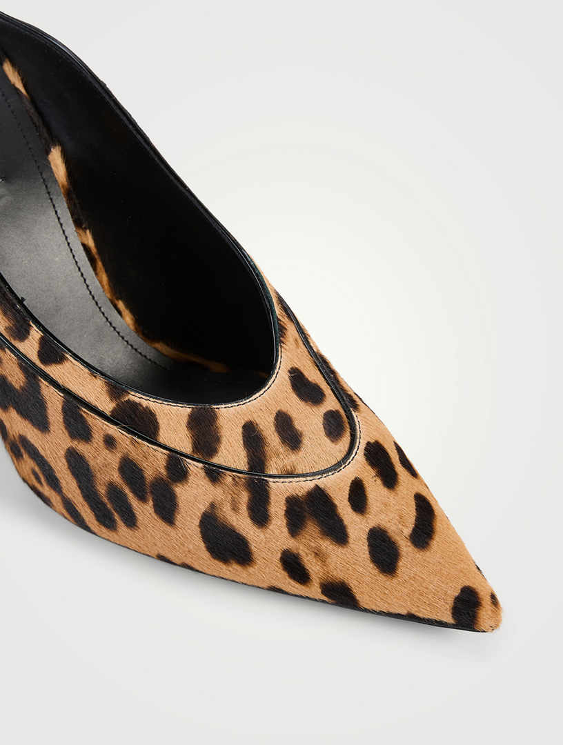 GIVENCHY Spiky Calf Hair Mules In Leopard Print | Holt Renfrew