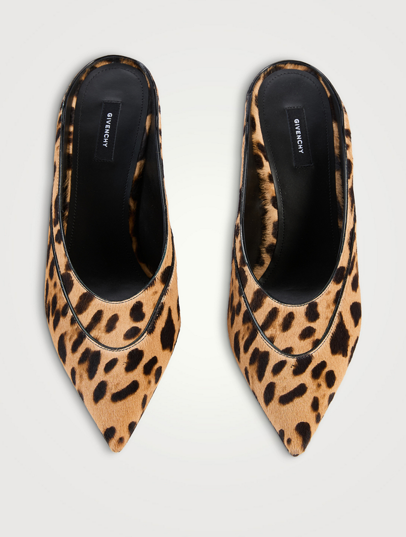GIVENCHY Spiky Calf Hair Mules In Leopard Print | Holt Renfrew