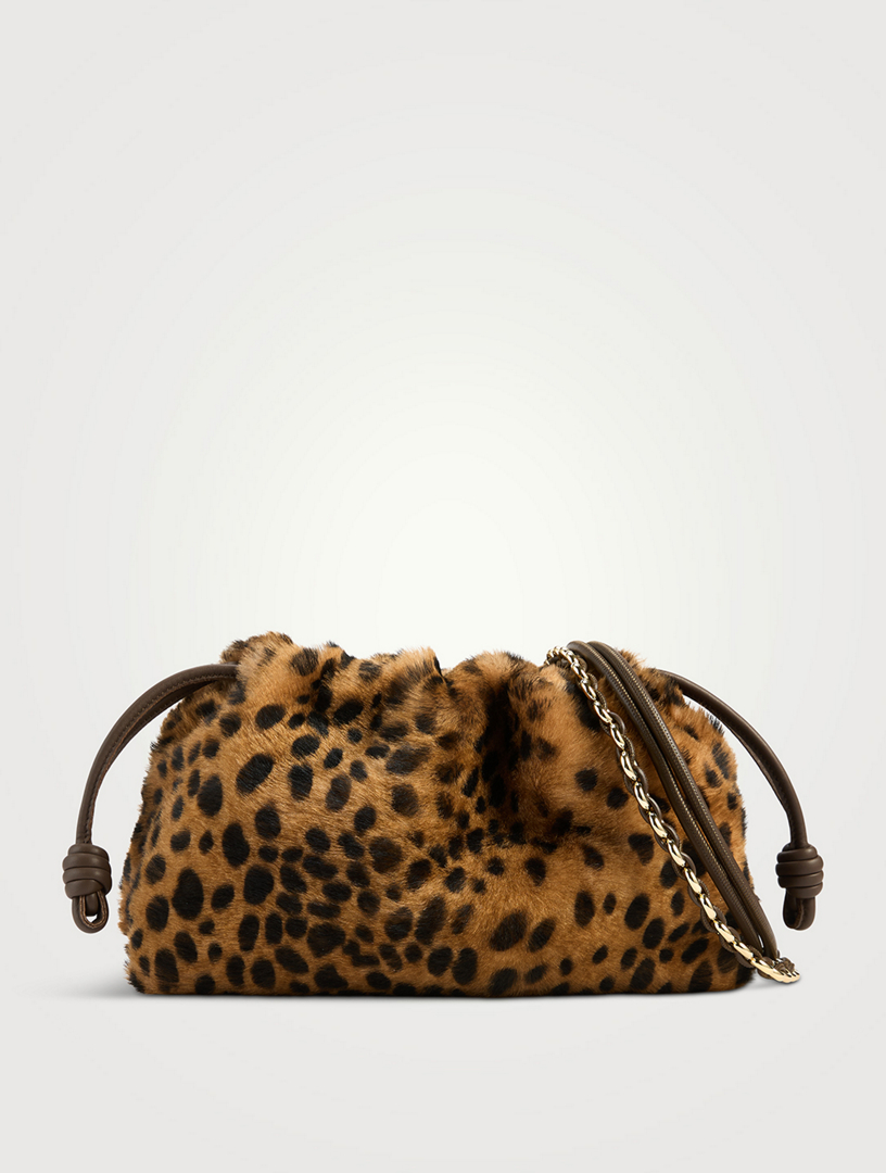 Medium Flamenco Shearling Purse With Donut Chain