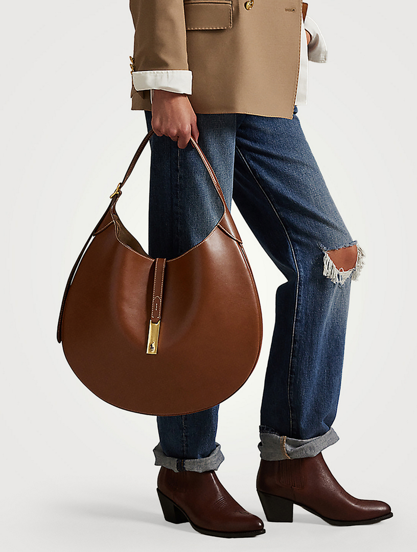 POLO RALPH LAUREN Large Polo ID Leather Shoulder Bag | Holt Renfrew