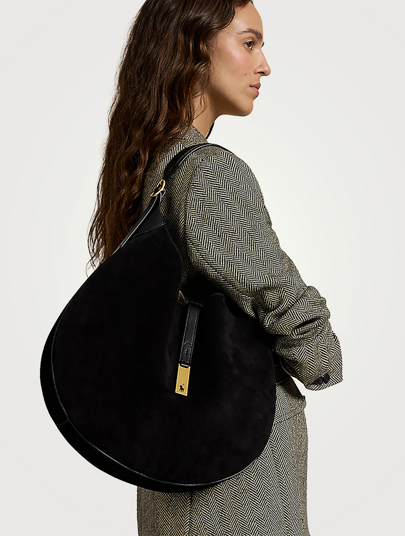 POLO RALPH LAUREN Large Polo ID Suede Shoulder Bag | Holt Renfrew