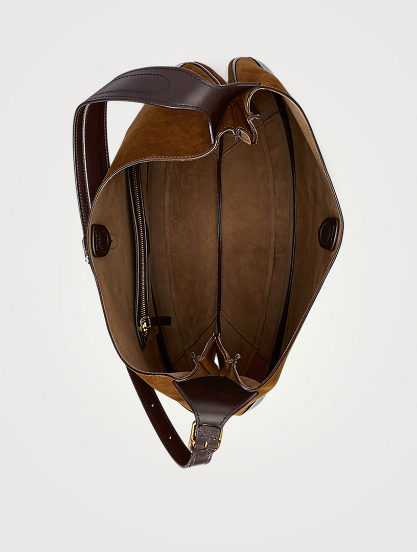 POLO RALPH LAUREN Large Polo ID Suede Shoulder Bag | Holt Renfrew