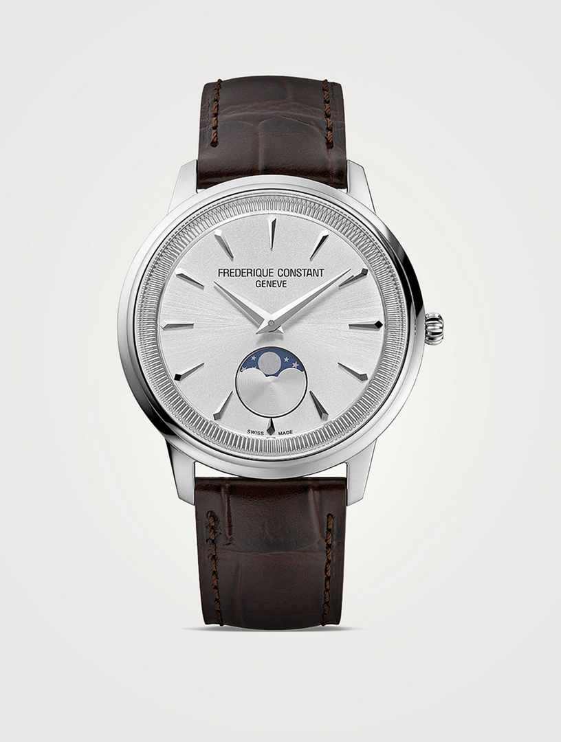Classics Moneta Moonphase Leather Strap Watch