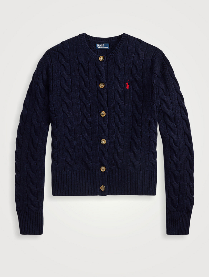 Cable-Knit Wool Cashmere Cardigan