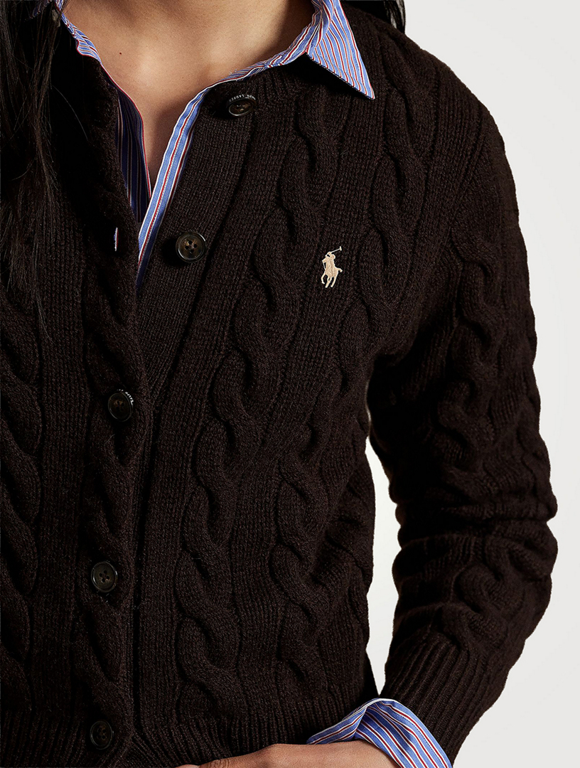 POLO RALPH LAUREN Cable-Knit Wool Cashmere Cardigan | Holt Renfrew