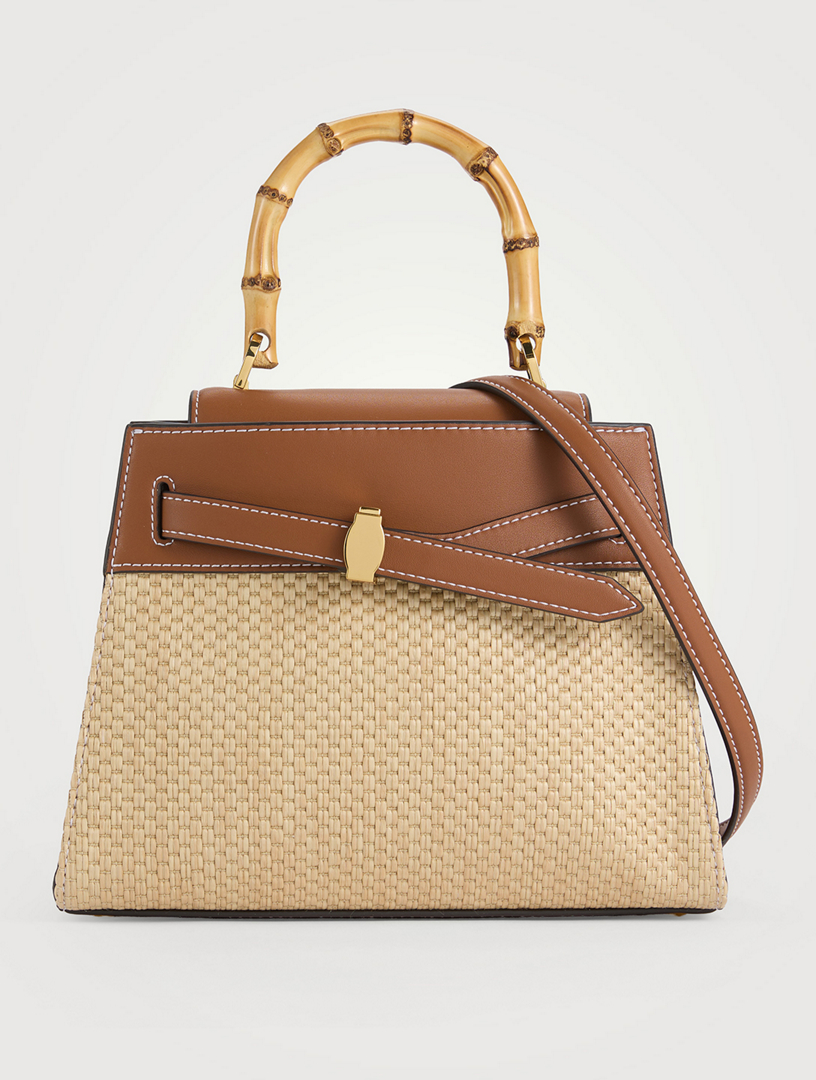 Dash Raffia And Leather Satchel