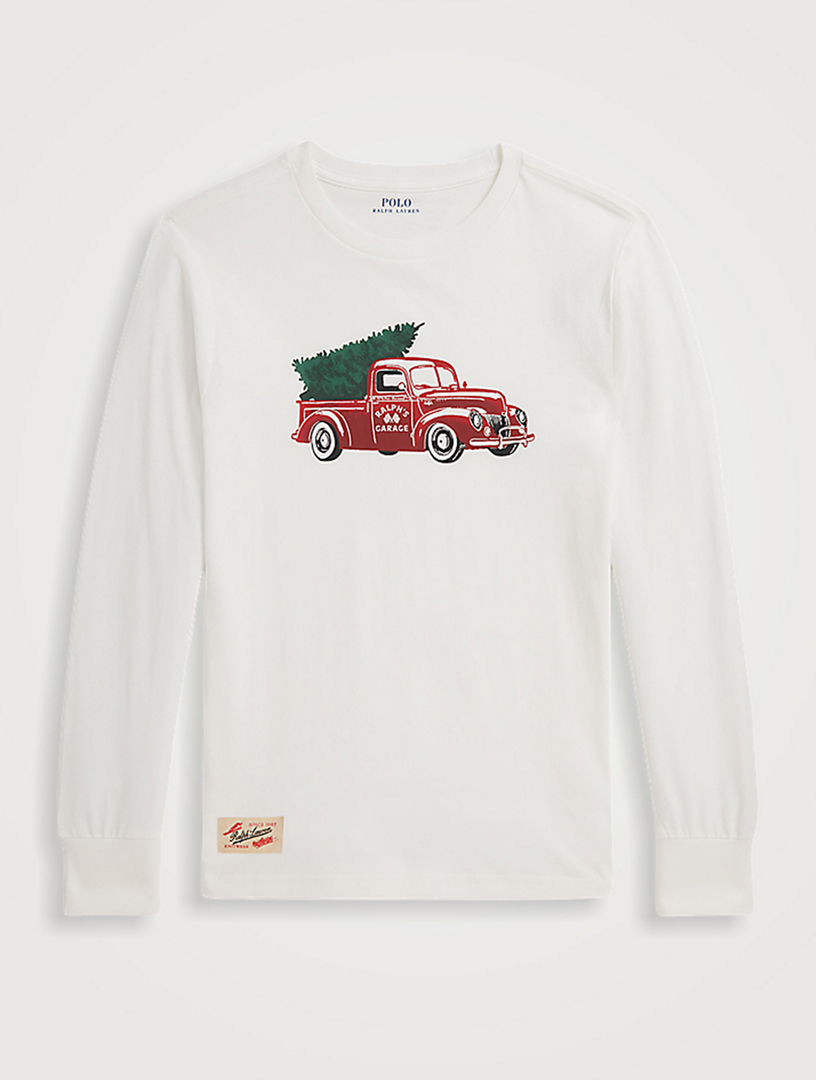 Cotton Long-Sleeve T-Shirt In Truck Print