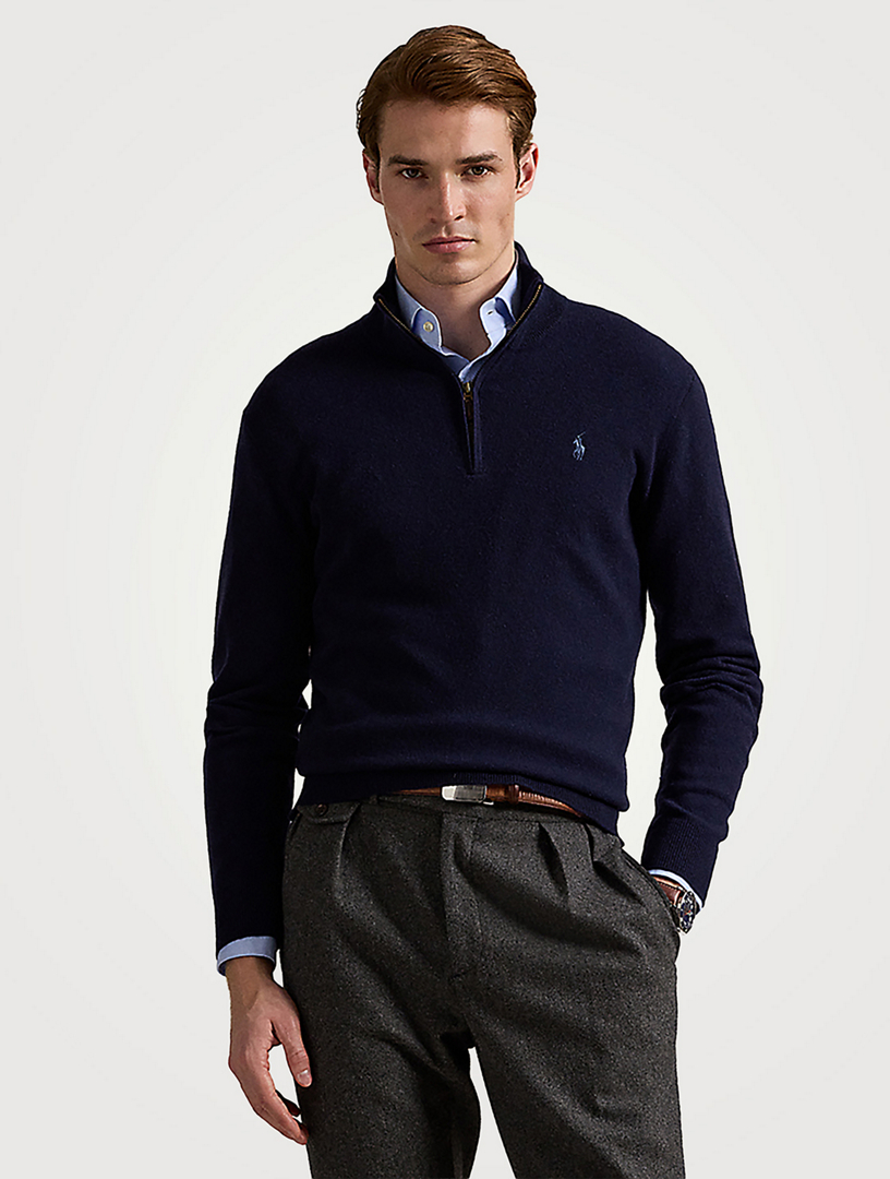 POLO RALPH LAUREN Wool Quarter-Zip Sweater | Holt Renfrew
