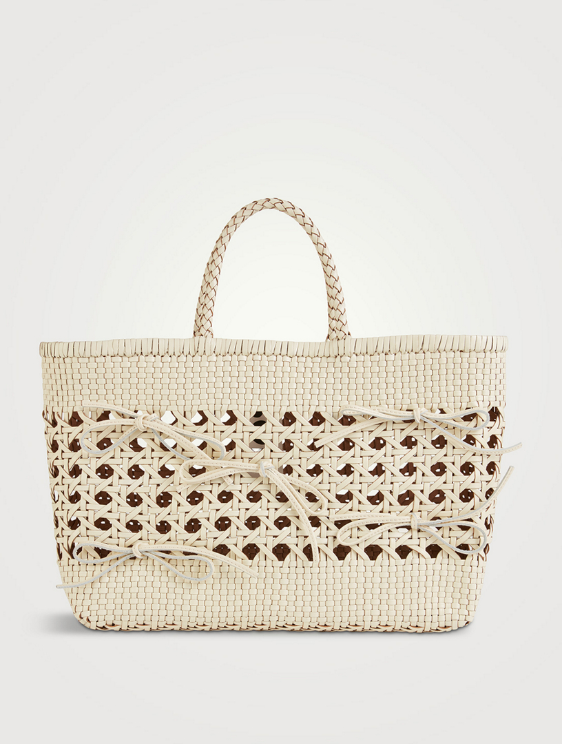 Biscuit Woven Leather Tote Bag