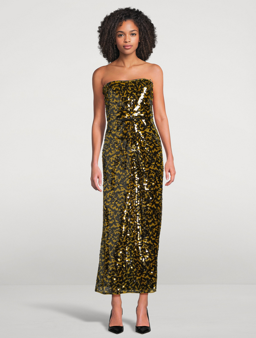 staud yellow sequin dress Staud Yellow Sequin Dress by Staud