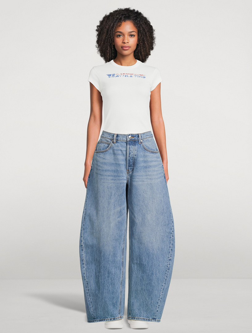 ALEXANDER WANG Blowup Mid-Rise Jeans With Hotfix Logo | Holt Renfrew