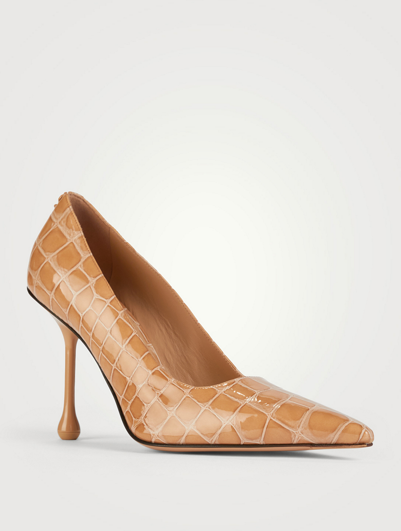 JIMMY CHOO Ixia Croc-Embossed Leather Pumps | Holt Renfrew
