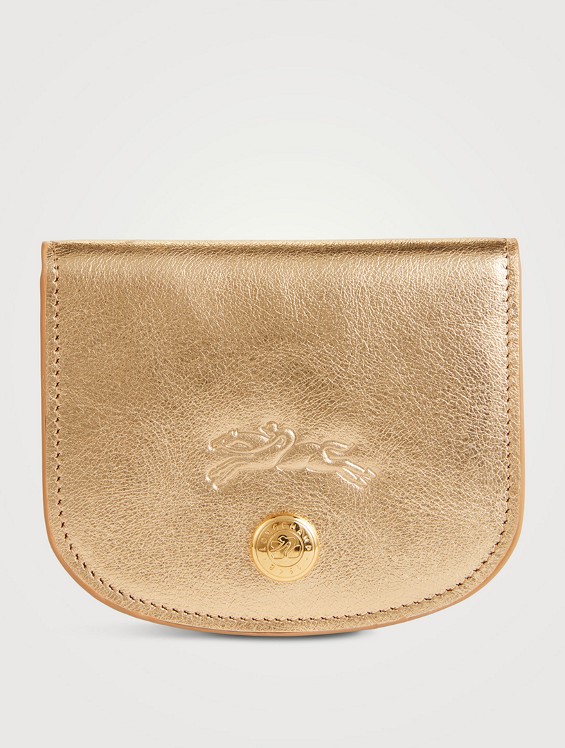 Porte-cartes zippé Le Pliage Xtra en cuir métallisé